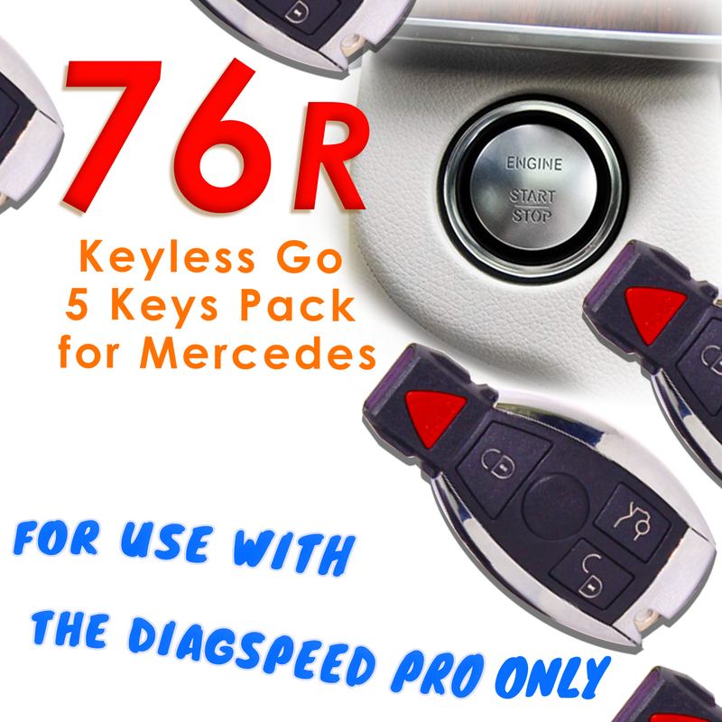 5 Pack (NEW) 76-Rom Mercedes-Benz Keyless-Go Keys
